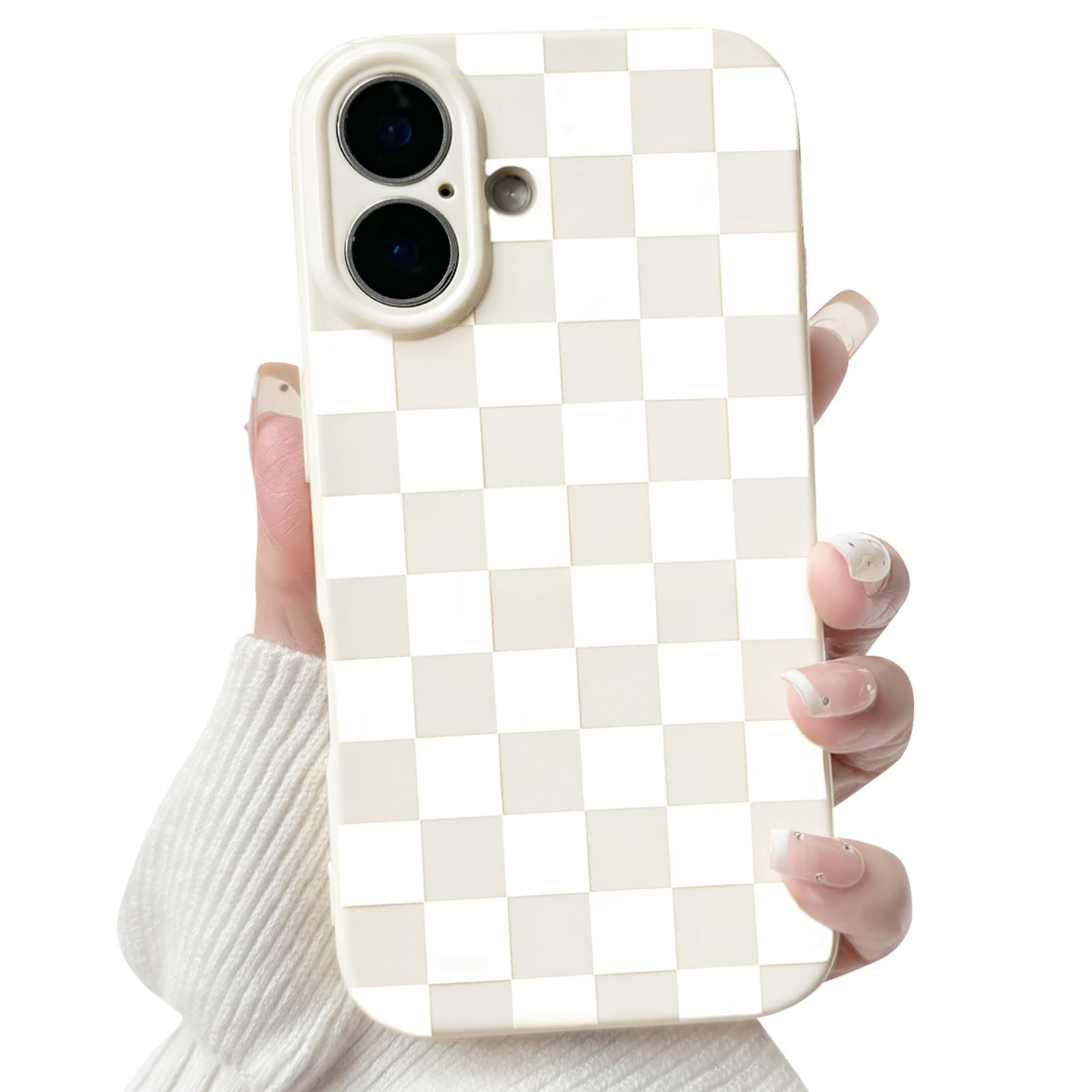 NITITOP Compatible with iPhone 16 Case Cute Checkerboard Checkered Pattern for Women Girl Trendy ... | Amazon (US)