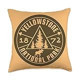 Yellowstone National Park Wyoming Moose Hiking Nature Throw Pillow, 18x18, Multicolor | Amazon (US)