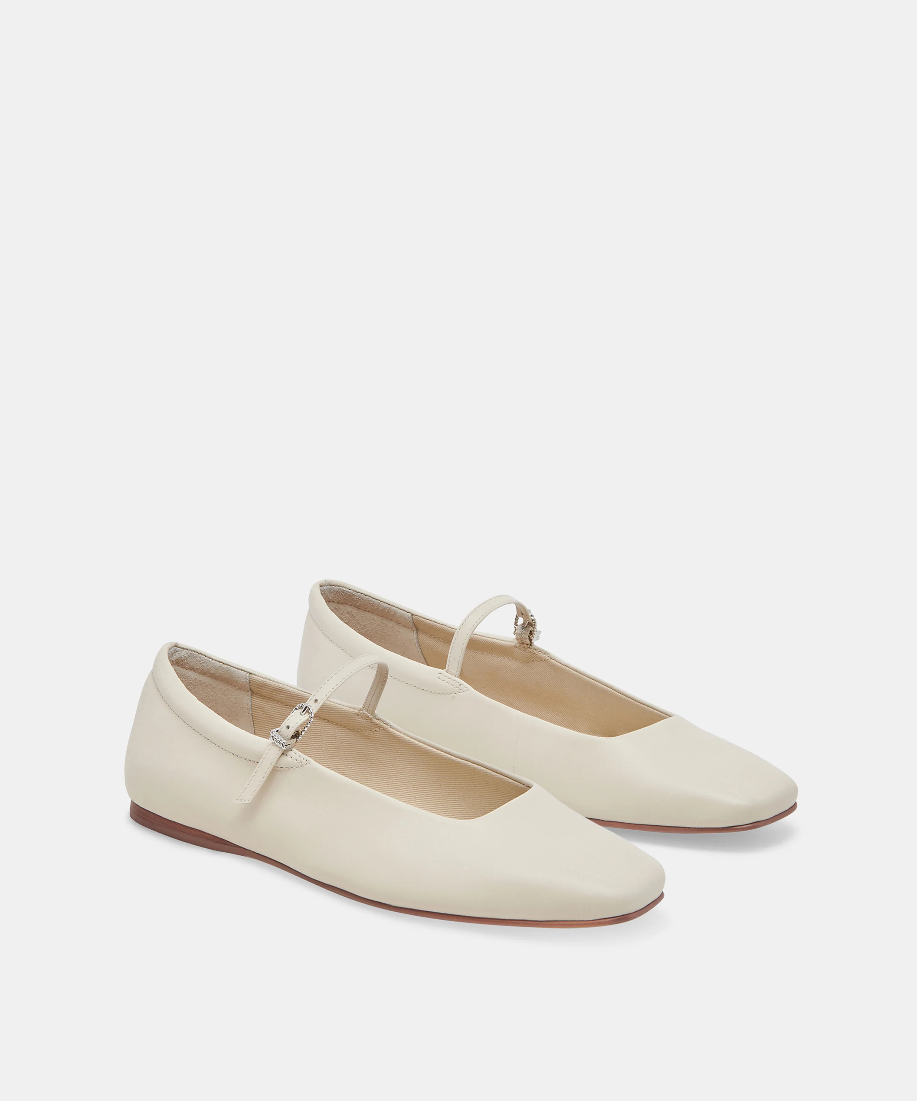 REYES Ivory Leather Mary-Jane Ballet Flats | Dolce Vita | DolceVita.com