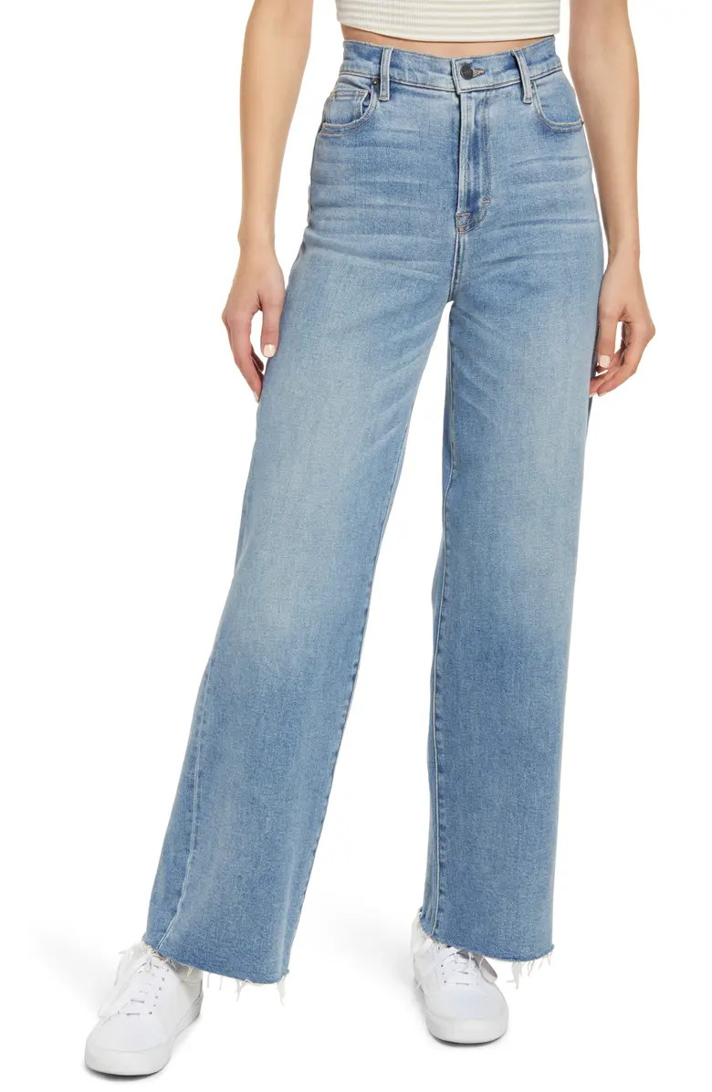 Fray Hem Wide Leg Jeans | Nordstrom