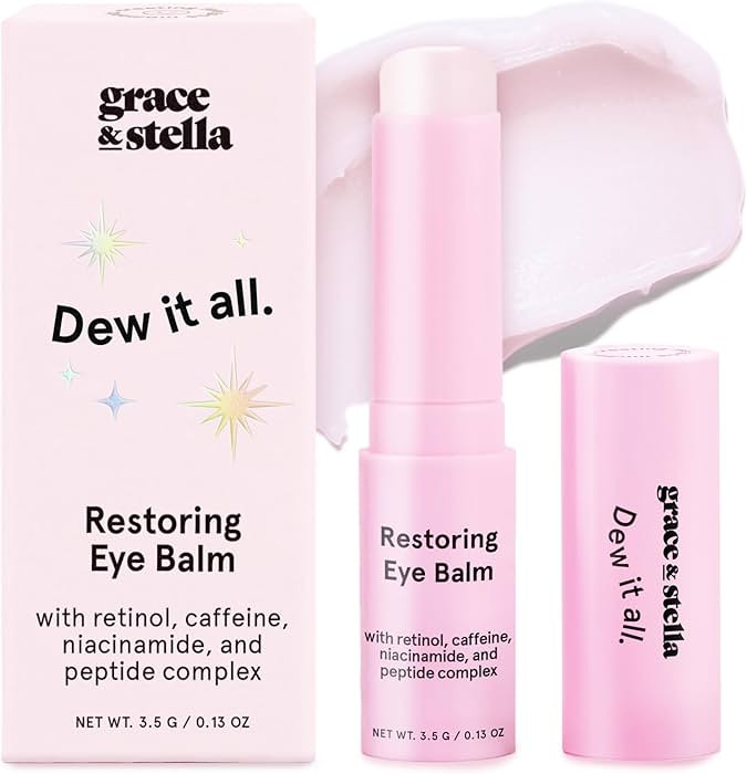 grace & stella Under Eye Brightener Balm Stick - Travel Size Toiletries - Retinol & Caffeine Eye ... | Amazon (US)