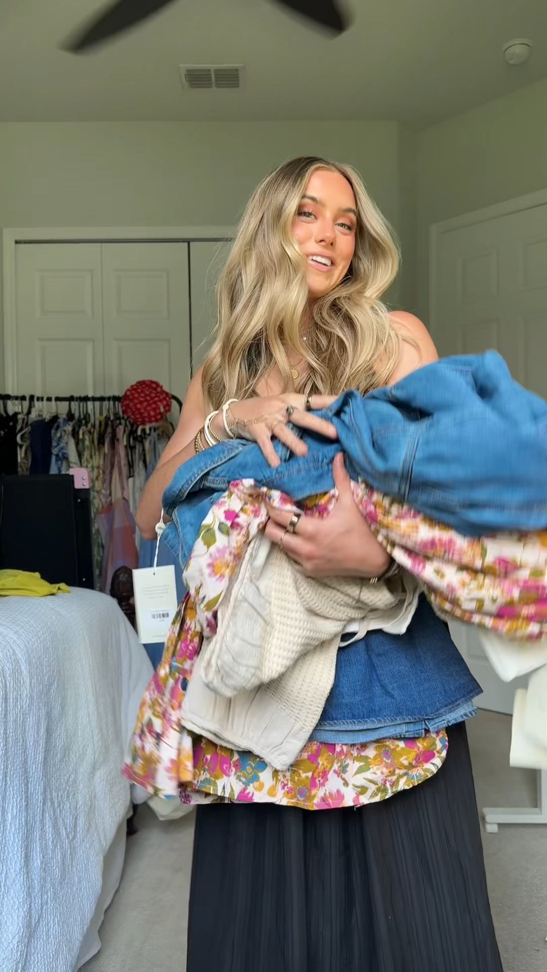 Bohme my code is 20SLOANE! 🤭 What I got: the floral maxi dress is size XS PREORDER- ROBBIE FLORAL MIDI DRESS IN PINK. The denim white vest top is size XS STELLA DENIM VEST. The denim dress is size XS MYLIE DENIM MAXI DRESS. The overalls are size XS ADDEY KNIT OVERALLS IN CREAM. The denim long sleeve top is size XS MANNIE COLLARED BUTTON UP 

#LTKSaleAlert #LTKFindsUnder100 #LTKSeasonal