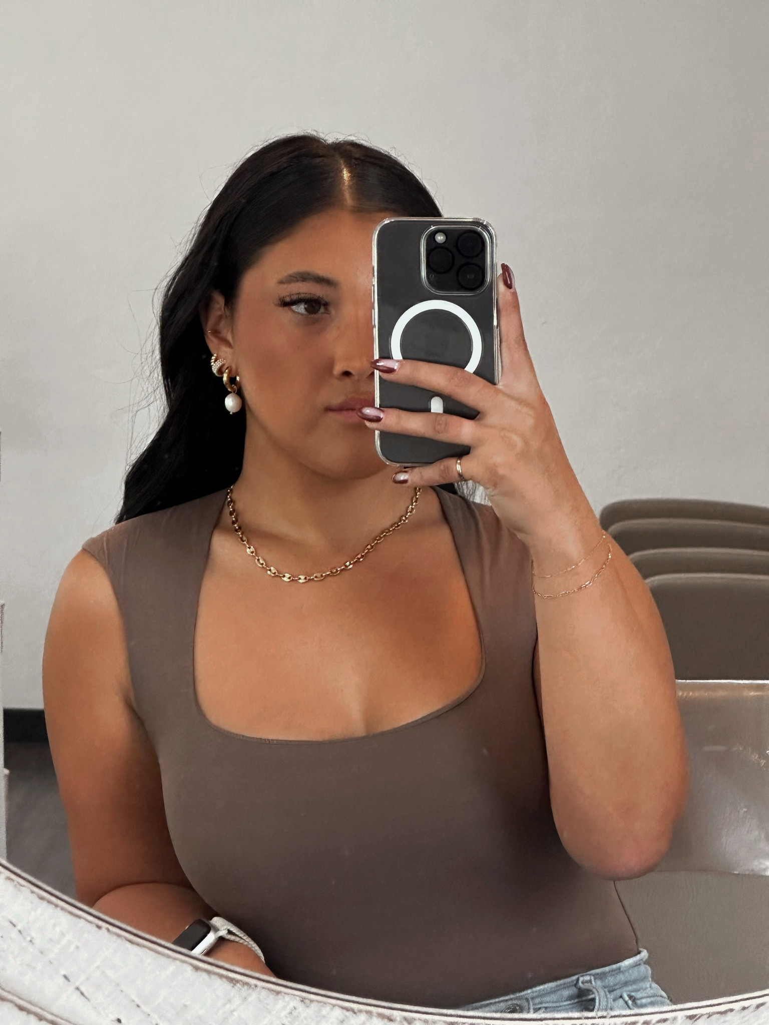 Skims body suit dupe! Love the color range that they have. Pearl earrings are from Harper Jewlery Co., Pearl Huggies are from Olive & Piper. Similar earrings are linked! 

#LTKfindsunder50 #LTKSeasonal