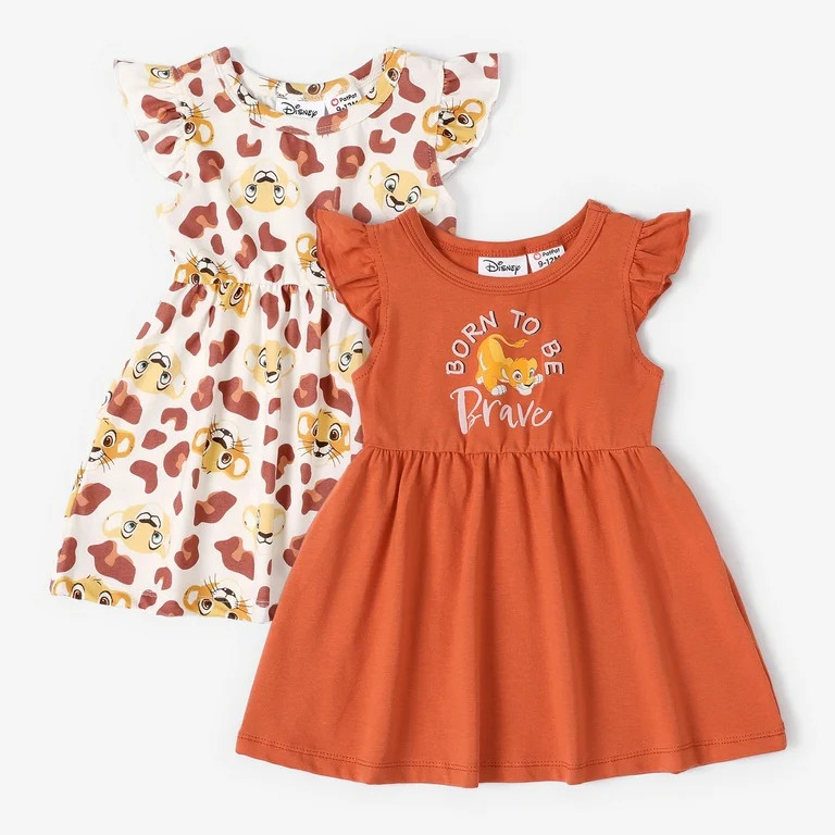 Disney Baby Girls Dresses 2 Pack Lion King Ruffled Sleeves Infant Summer Outfits Graphic Newborn ... | Walmart (US)