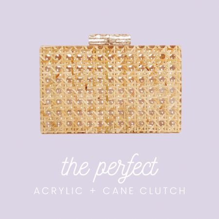 Cane and acrylic clutch under $120