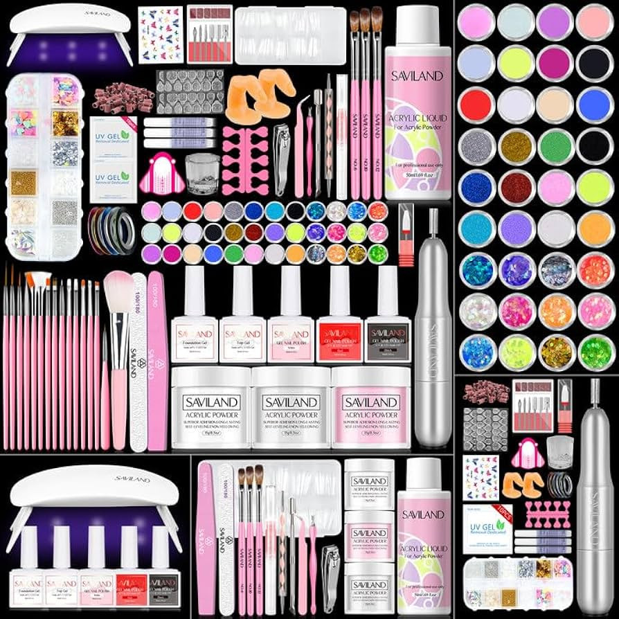 SAVILAND Acrylic Nail Kit with Drill: Professional Nail Kit Acrylic Set for Beginners with Everyt... | Amazon (US)