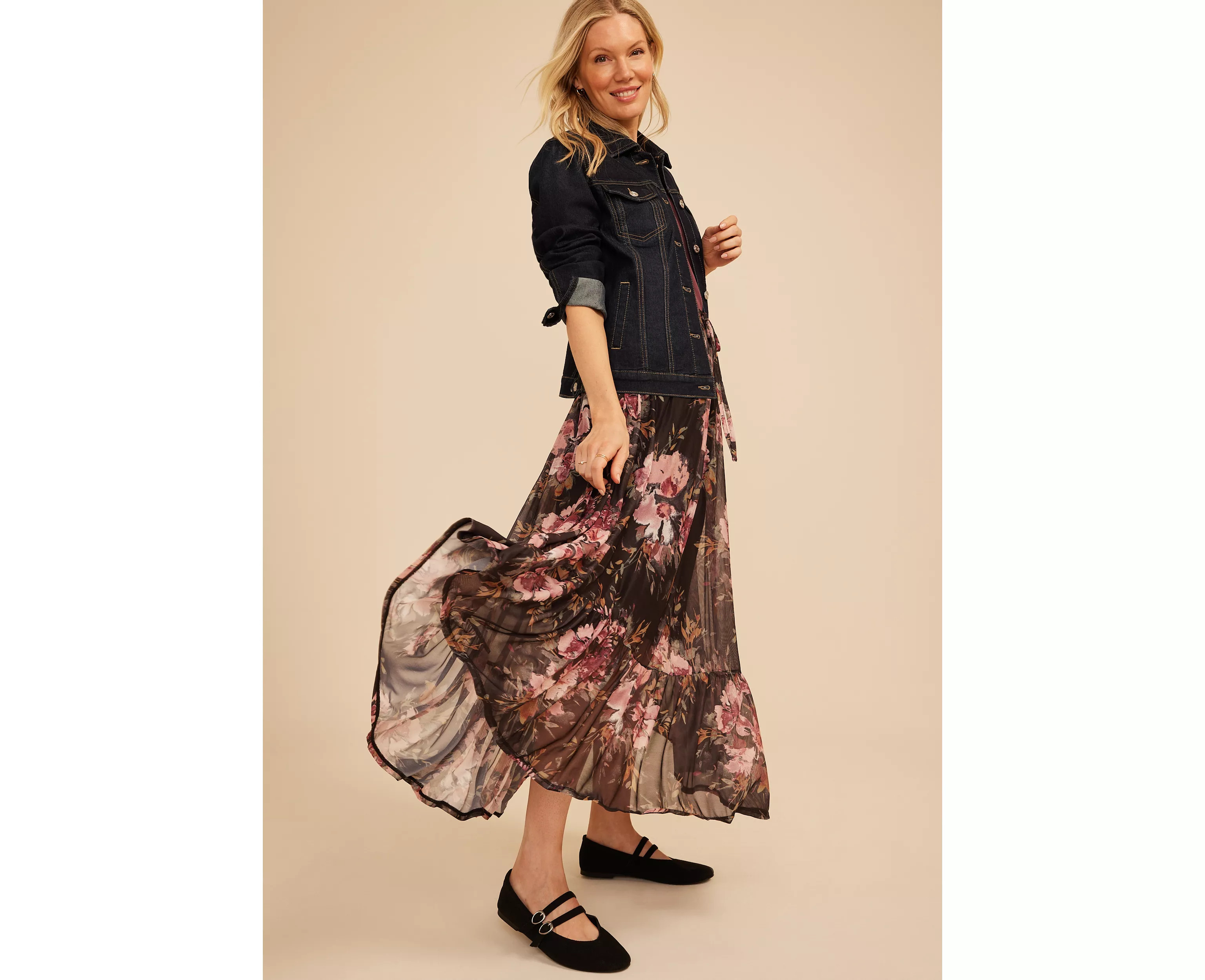 Floral Mesh Maxi Skirt | maurices | Maurices