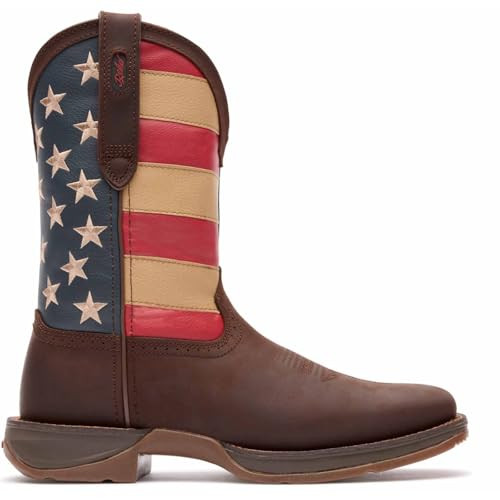 Durango mens Men's Rebel Flag Brown Db5554 western boots, Brown and Union Flag, 9 Wide US | Amazon (US)
