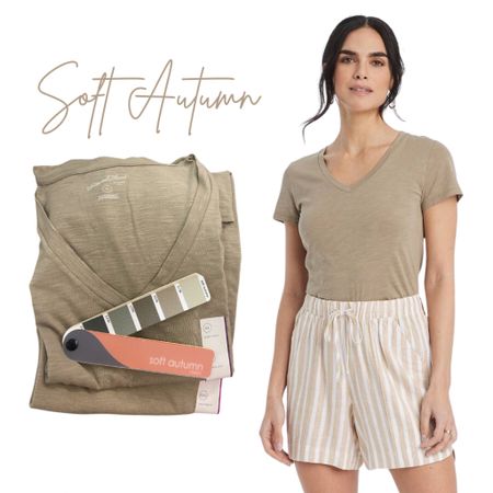 Target v-neck tee in a neutral light brown. Similar to 2.2FN on the TCI #softautumn color fan!

#LTKxTarget #LTKfindsunder50 #LTKstyletip