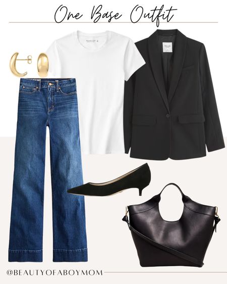 One Base Outfit - Earring - Bag - Boots - Jeans - White Tee - Jacket

#LTKstyletip #LTKworkwear #LTKSeasonal