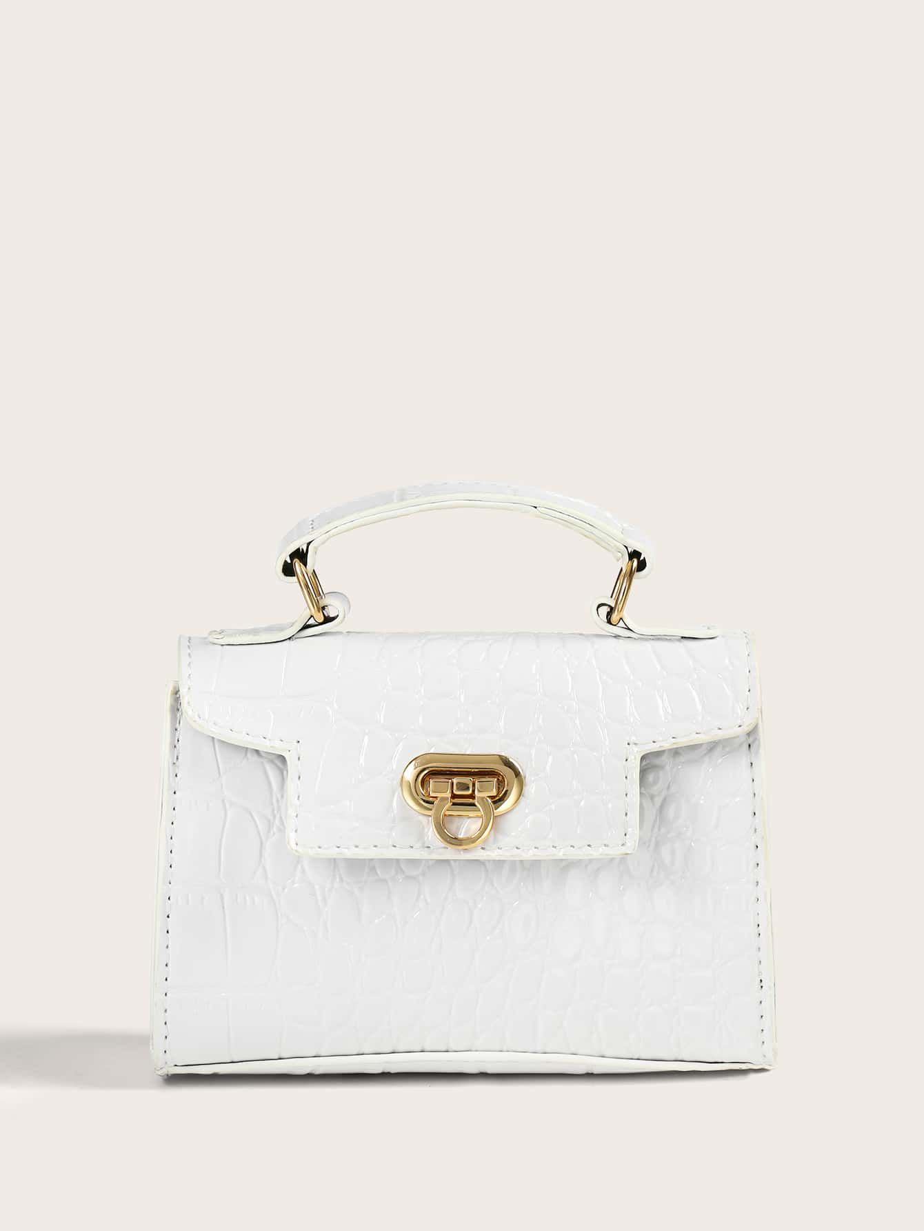 Mini Croc Embossed Satchel Bag | SHEIN