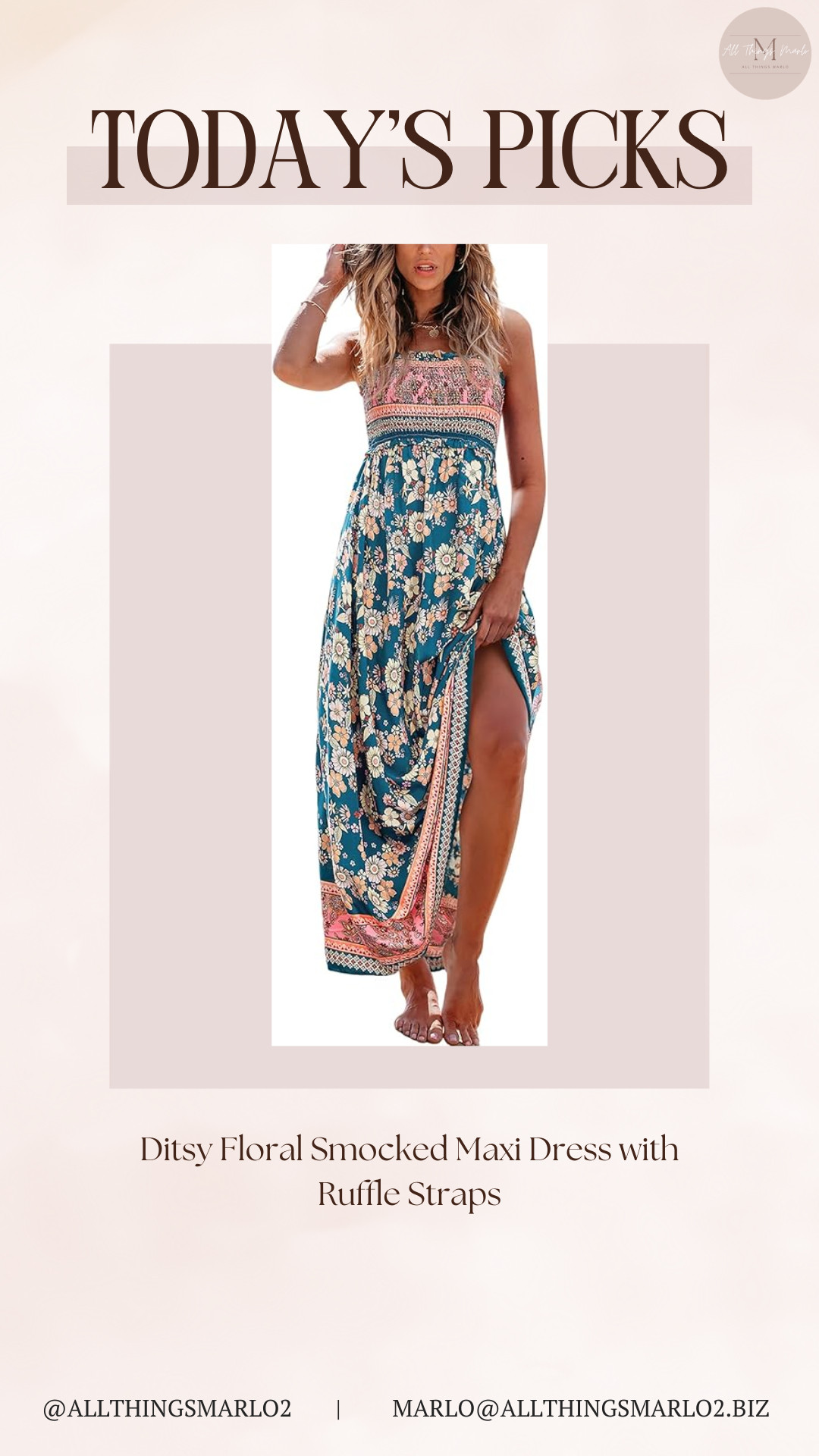 Ditsy Floral Smocked Maxi Dress with Ruffle Straps
 

 #LTKSeasonal #LTKWorkwear #LTKTravel