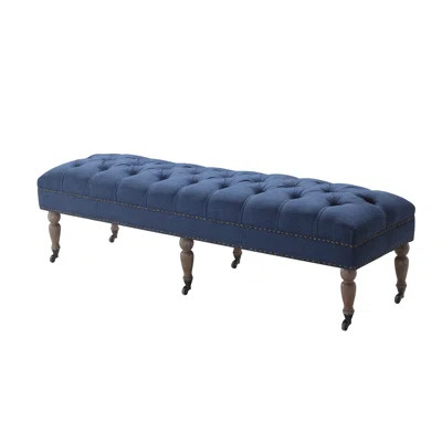 Walkerton Upholstered Bench Birch Laneâ¢ Heritage Upholstery: Pantone Blue, Size: 18" H x 62.75" W  | Wayfair North America