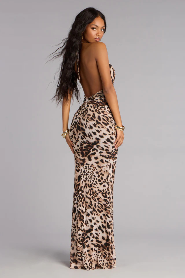 Jeanette Cheetah Print Mermaid Formal Dress | Windsor Stores