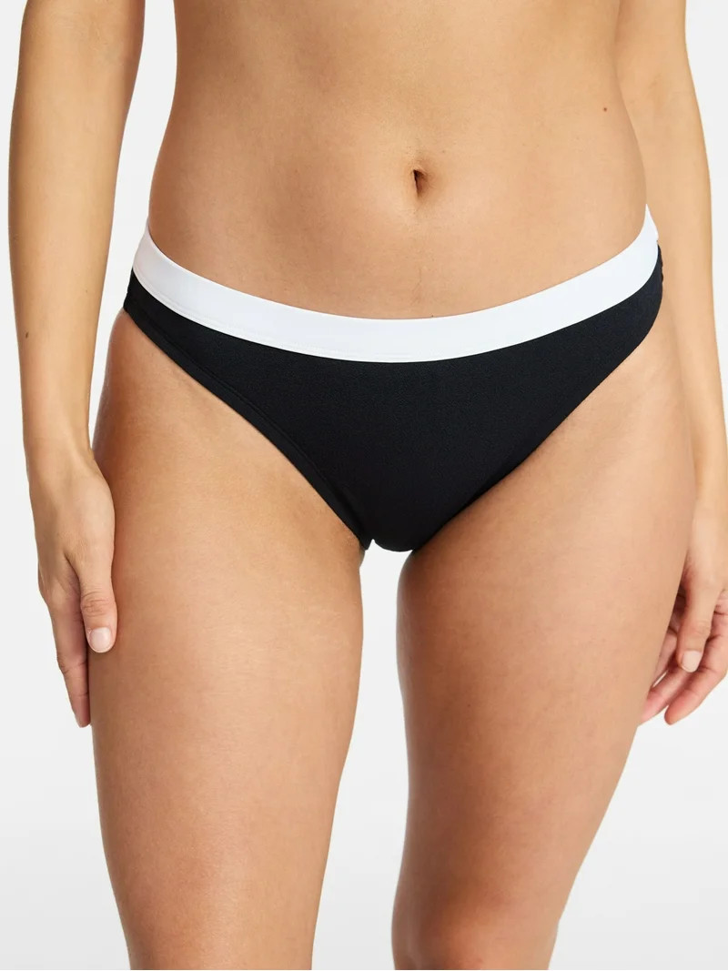 Time and Tru Women's and Women's Plus Size Contrast Banded Bikini Bottoms, Sizes XS-3X | Walmart (US)