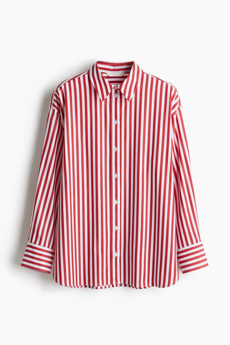 H & M - Poplin Shirt - Red | H&M (US + CA)