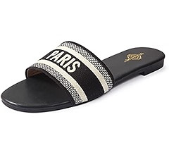 Womens Flat Sandals Braided Fashion Open Toe Woven Slip On Slides Casual Beach Sandals Slippers f... | Amazon (US)