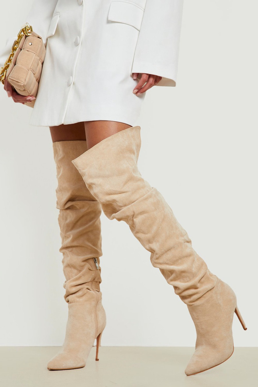 Wide Width Thigh High Stiletto Boots | Boohoo.com (US & CA)