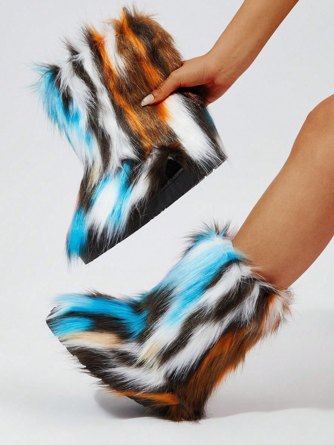 Fall/winter Fashion Contrast Color Lightweight Women's Mid-calf Snow Boots With Lining | SHEIN