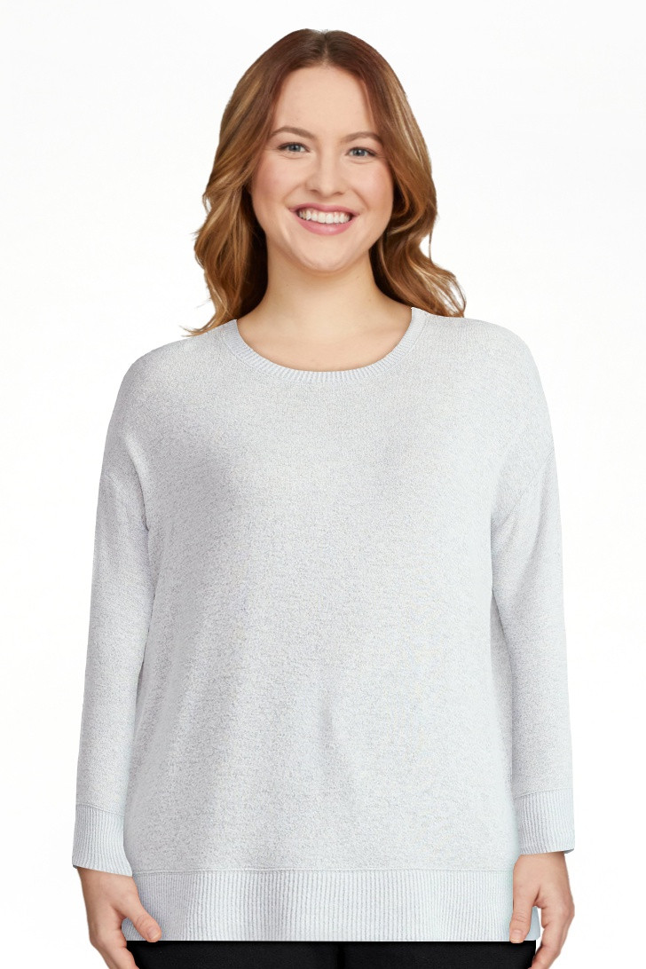 Time and Tru Women's Hacci Knit Tee with Long Sleeves, Sizes XS-XXXL | Walmart (US)