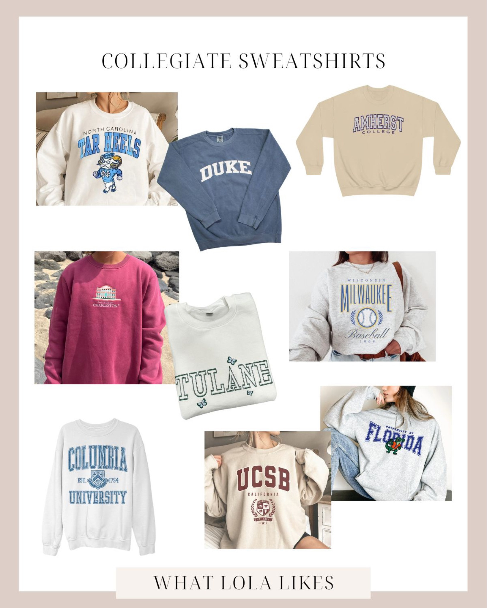 Cute college hot sale sweatshirts