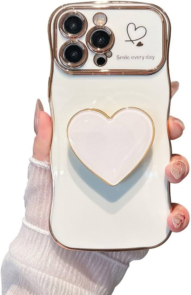 NPEXBKL for iPhone 14 Pro Max Case with Heart Love Easy Grip Stand Kickstand,Luxury Plating Shock... | Amazon (US)