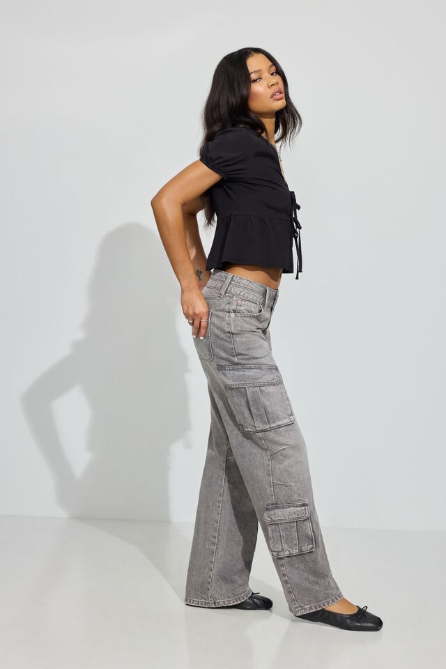 High Rise Wide Cargo Jeans | Garage Clothing