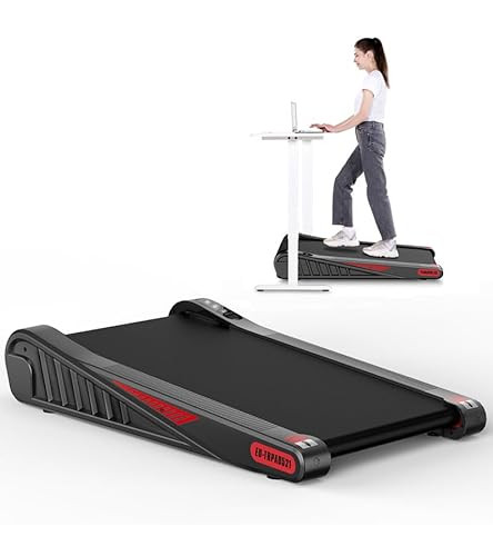 HomeFitnessCode Small Walking Pad Incline, 38in Compact Portable Treadmill 4MPH with APP Control & Speaker, Mini Quiet Under Desk Treadmill for Office & Home, 300 Lb Capacity, Black | Amazon (US)