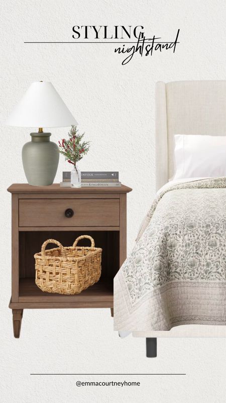 Nightstand styling for the bedroom from target with subtle holiday decor 

#LTKhome #LTKHoliday #LTKstyletip