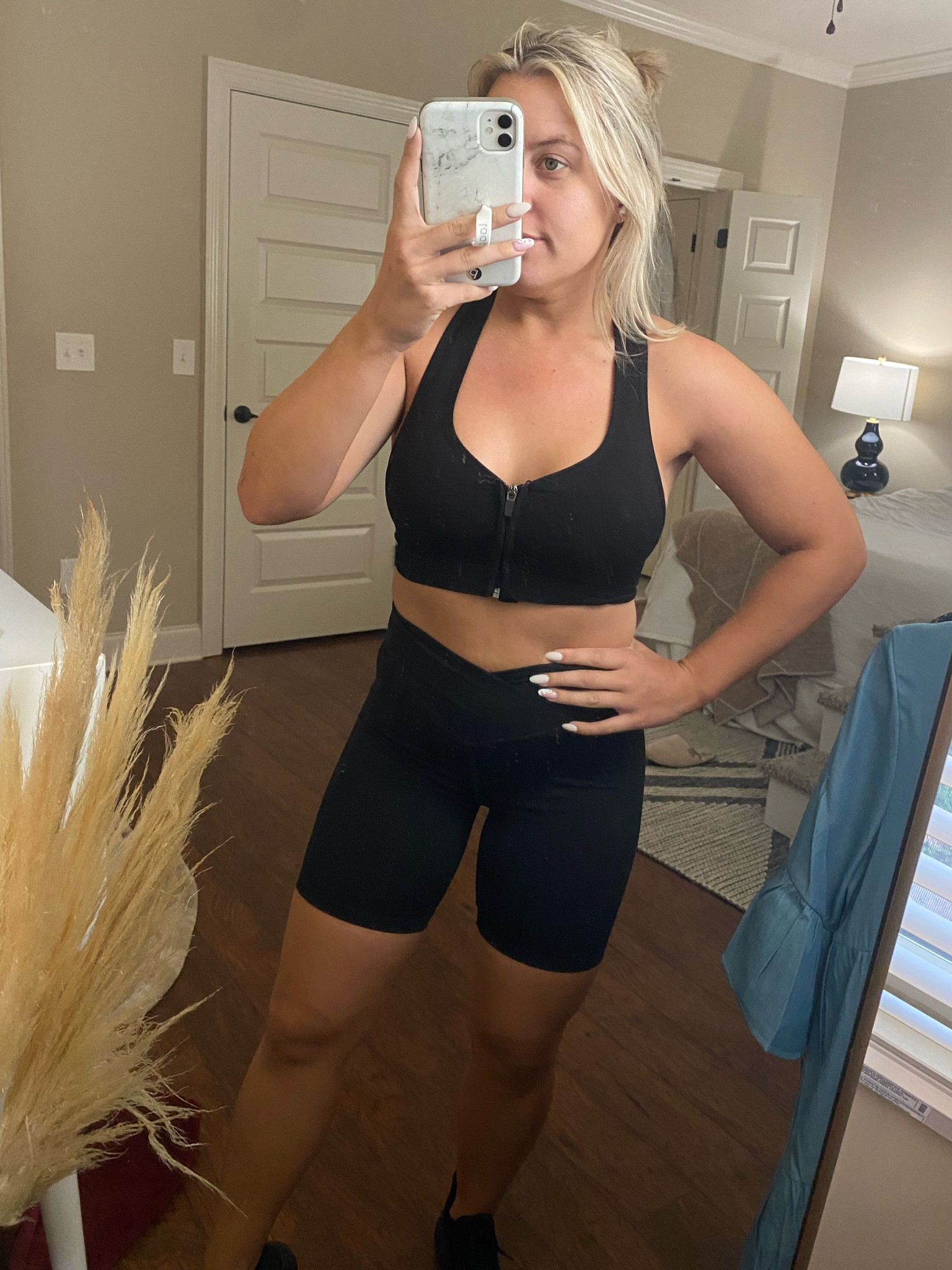 The best Walmart sports bra! Front zip and so easy to put on! Wearing a size M. Walmart finds. Sports bra. Walmart style. 

#LTKunder50 #LTKsalealert #LTKfit