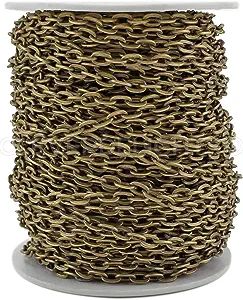 CleverDelights 4x6mm Cable Chain - Antique Bronze Color - 30 Feet | Amazon (US)