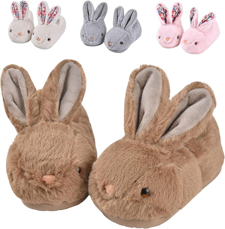 JACKSHIBO Toddler Slippers Boys Girls Little Kids Dinosaur House Shoes Cute Bunny Slipper for Hom... | Amazon (US)