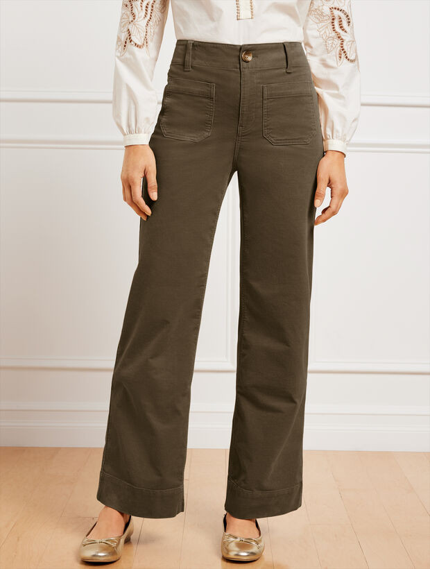 Stretch Corduroy Wide Leg Pants | Talbots