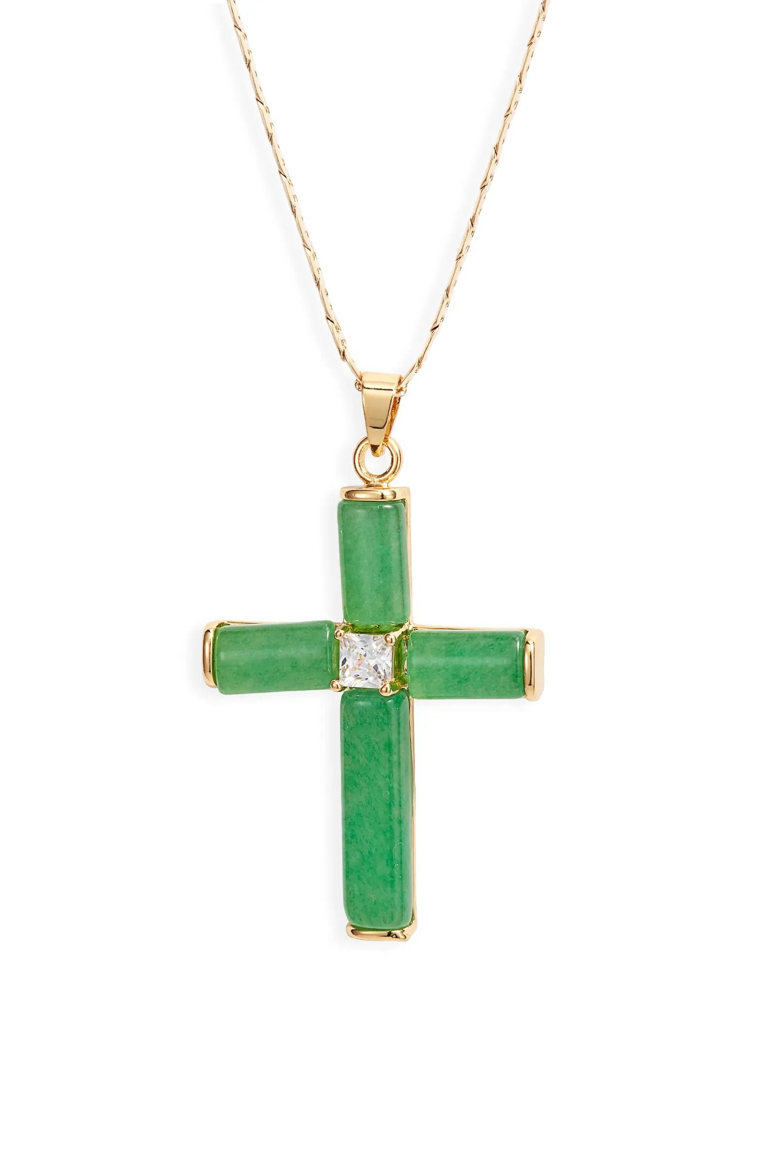 Child of Wild Giovanni Jade Cross Pendant Necklace | Nordstrom | Nordstrom