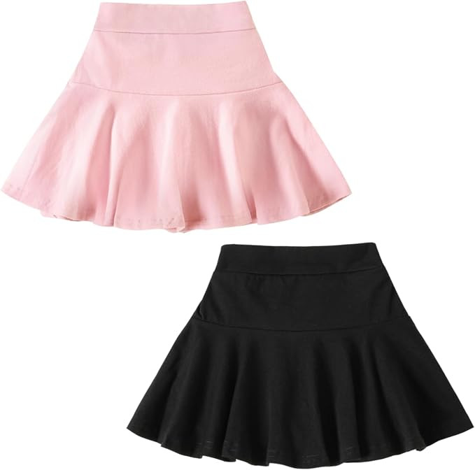 DREAM BUS 2 Pack Girl Pleated Skirts Built in Shorts Little Kid Tennis Skorts Toddler Girl Athlet... | Amazon (US)