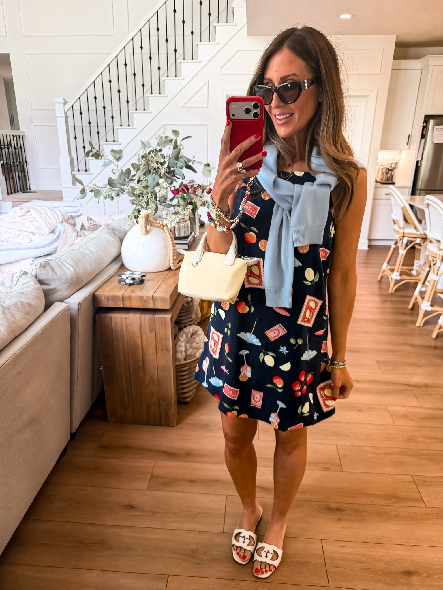 This little printed dress is giving coastal meets playful in the best way 💙 I love the fun print details paired with the sweater over the shoulders and mini bag for an easy elevated look. Such a cute outfit for brunch, vacation, or summer plans.

summer dress outfit, coastal style, vacation outfit ideas, mini dress outfit, elevated casual style, playful print dress, brunch outfit, summer fashion finds, resort wear, preppy outfit inspo, effortless summer style, themominstyle

#LTKootd #LTKTravel #LTKSeasonal