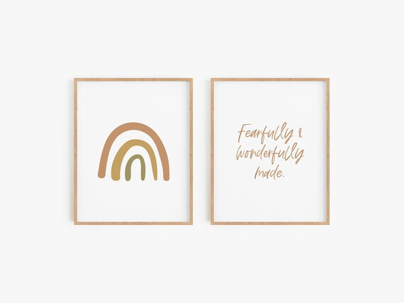 Fearfully and Wonderfully Made Nursery Bible Verse Kids Room | Etsy | Etsy (US)