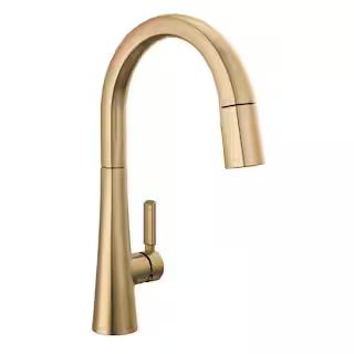 Delta Monrovia Single-Handle Pull Down Sprayer Kitchen Faucet in Lumicoat Champagne Bronze 9191-C... | The Home Depot