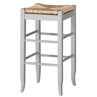 Rush Seat Hardwood Barstool White - Boraam | Target