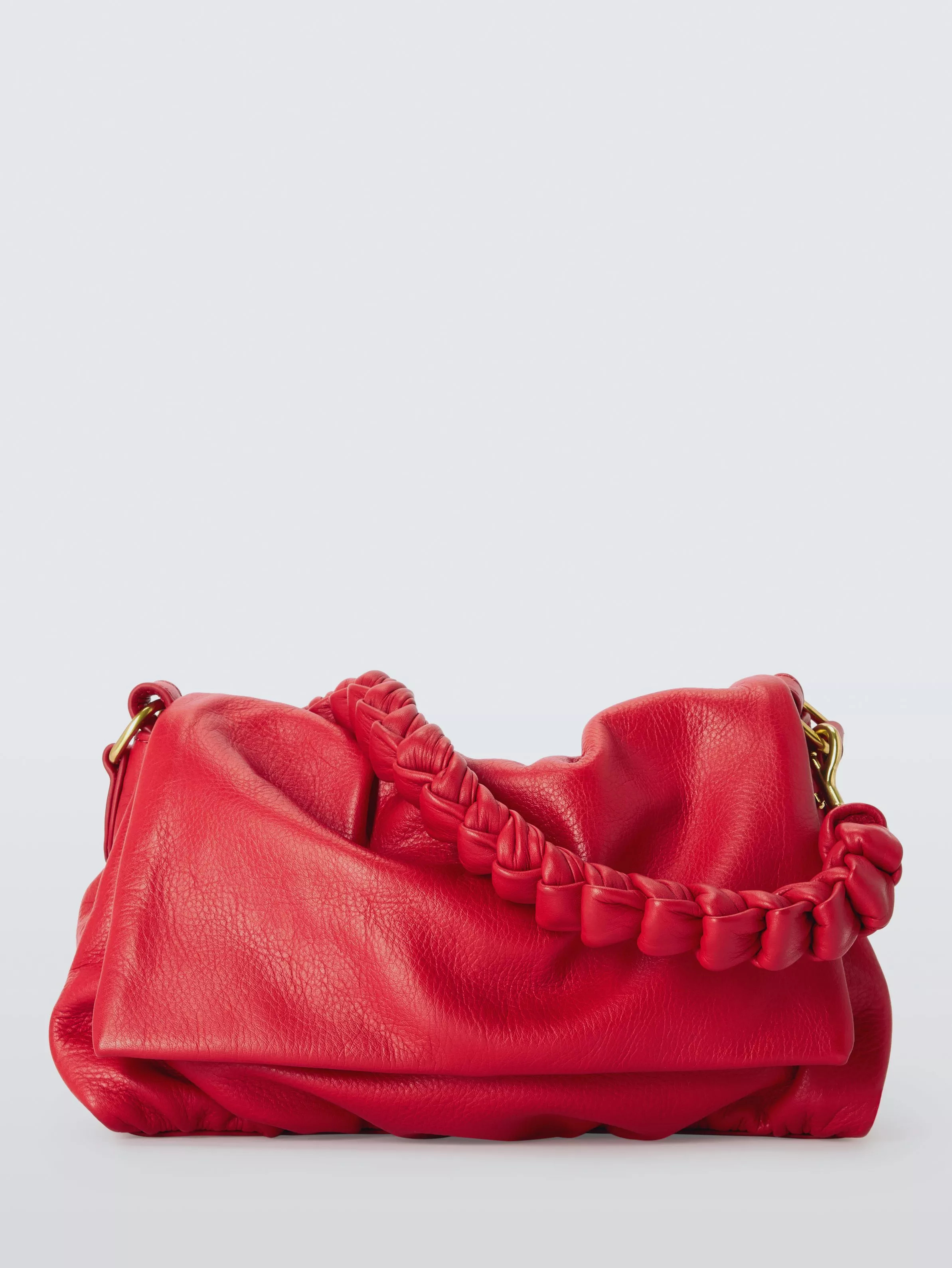 John Lewis Ruched Flapover Leather Crossbody Bag | John Lewis (UK)