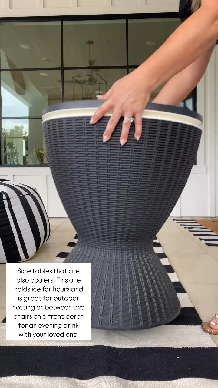 This side table doubles as a cooler! It holds ice for hours and is great for outdoor hosting or in between two chairs on your porch! 

Outdoor furniture / patio furniture / pool furniture / outdoor / spring home / spring break / watch now / home refresh / rug / outdoor rug 

#LTKHome