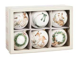 CANVAS Winter Garden Shatterproof Wreath & Deer Christmas Ornaments Gift Box, 6-pk | Canadian Tire
