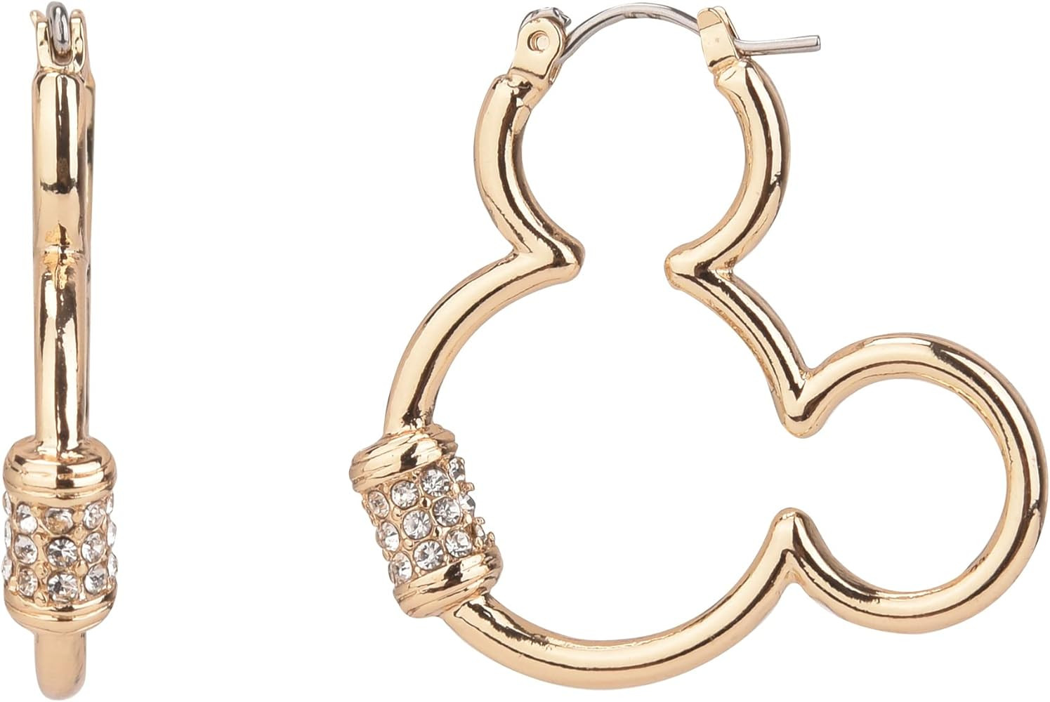 Disney Mickey Mouse Earrings, One Pair in Authentic Jewelry Gift Box, Hanging Silhouette Hoop | Amazon (US)