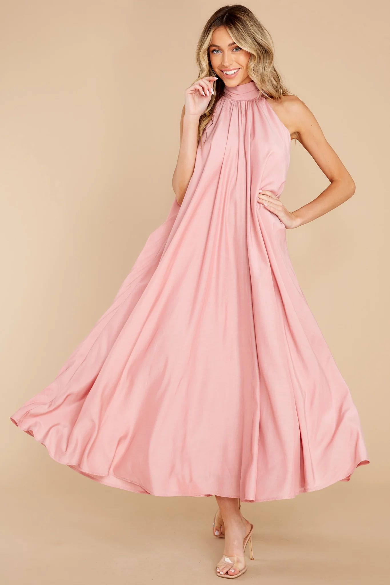 Worth Every Penny Rose Pink Maxi Dress | Red Dress 