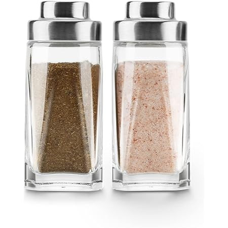 (Set of 12) Mini Salt and Pepper Shakers, 0.5 oz / 1/2 oz Glass Cube Body Restaurant Salt and Pep... | Amazon (US)