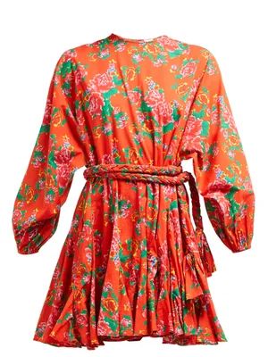 Ella floral-print cotton-voile mini dress | RHODE | MATCHESFASHION UK | Matches (UK)