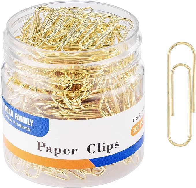 Paper Clips, 300-Count, Paperclips, Paper Clip, Gold Paper Clips, 1.1 Inch (28mm) Small Paper Cli... | Amazon (US)