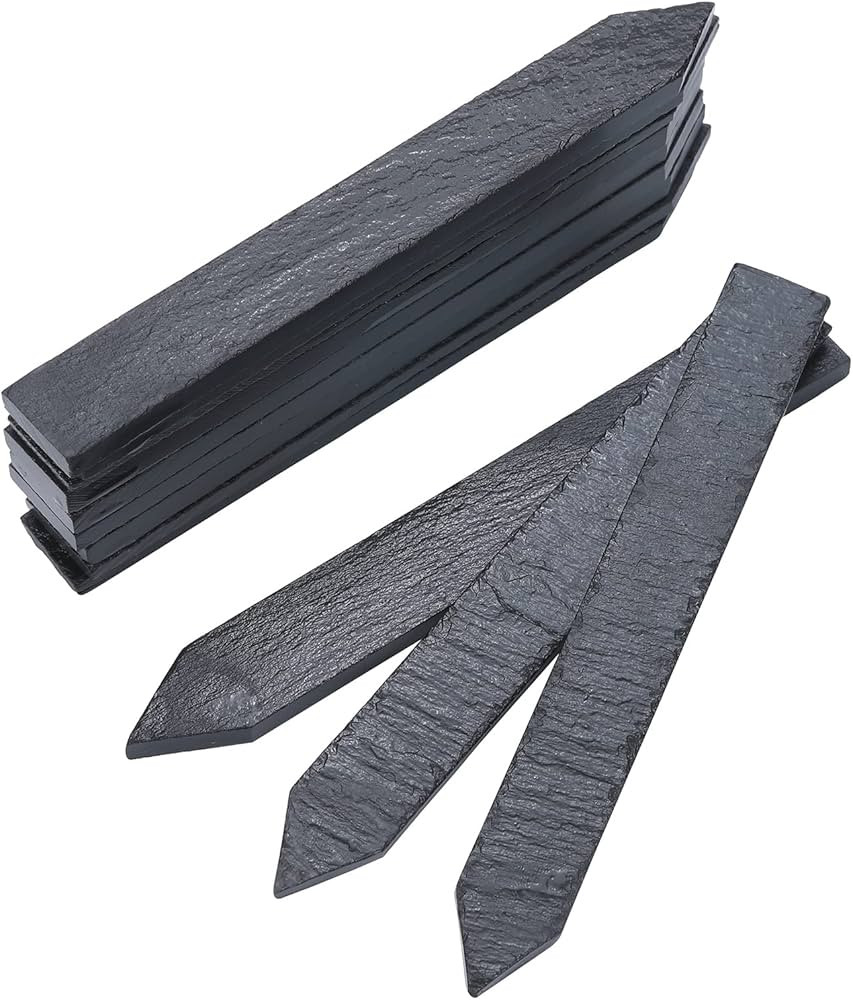 12 PCS Reusable Slate Stone Garden Plant Labels Markers Blackboard Garden Plant Labels Tags Potti... | Amazon (US)