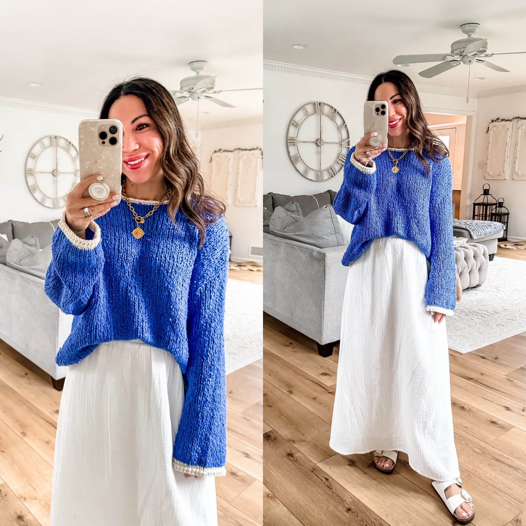 Small sweater, small, white gauze skirt, sandals, TTS. Spring outfit.



#LTKOver40 #LTKFindsUnder100