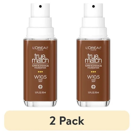 (2 pack) L'Oreal Paris True Match Cream Foundation Makeup, W10.5 Warm Deep, 1 fl oz | Walmart (US)